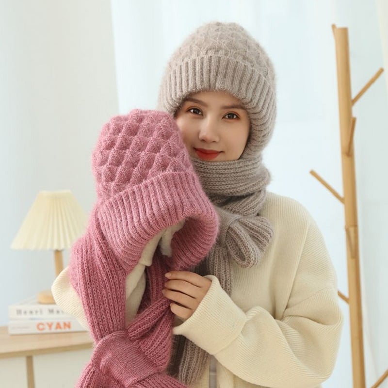 Wintermuts En Halsbeschermer Met Warm Fleece En Elastisch Strickontwerp