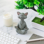 Meditatie Kat Beeldje van Resin met Symbolische Betekenis