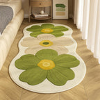 Vloerkleed Pluche Bloemenprint Onregelmatige Vorm Antislip Comfortabel Ontwerp