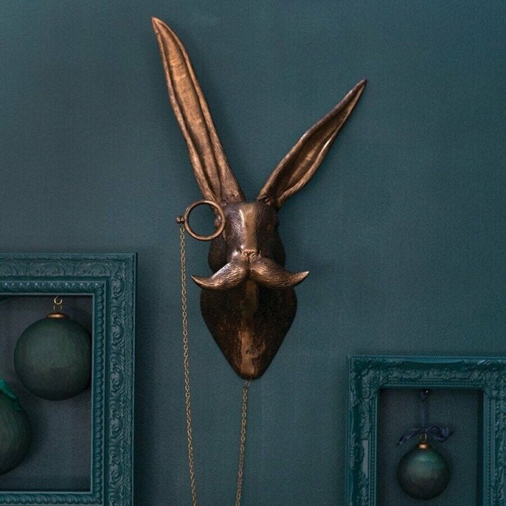 Decoratieve Dierenkop Wandobject van Hars met Expressief Ontwerp