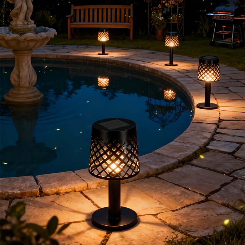 Solar Tafellampen Set van 2 met Opengewerkt Design voor Tuin en Terras