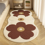 Vloerkleed Pluche Bloemenprint Onregelmatige Vorm Antislip Comfortabel Ontwerp