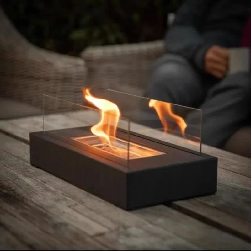 Compacte Bioethanol Tafelhaard met Modern Ontwerp en Gezellig Vlammenspel