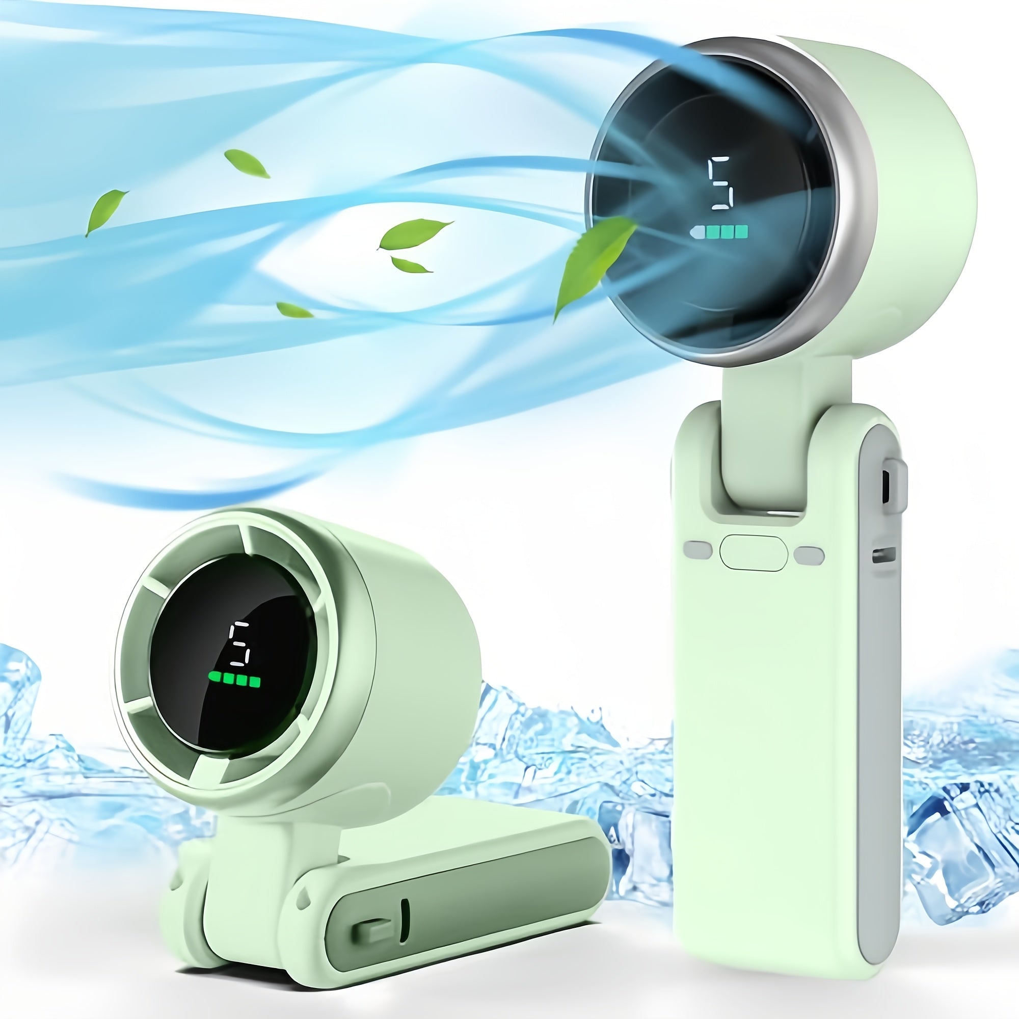Turbo Handventilator met 3‑in‑1 Functie en Vijf Snelheden