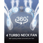 Draagbare Nekventilator met 360° Koeling en LED-Display voor Onderweg