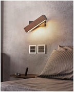 LED Wandlamp Met 360° Draaiarm En Houten Accent