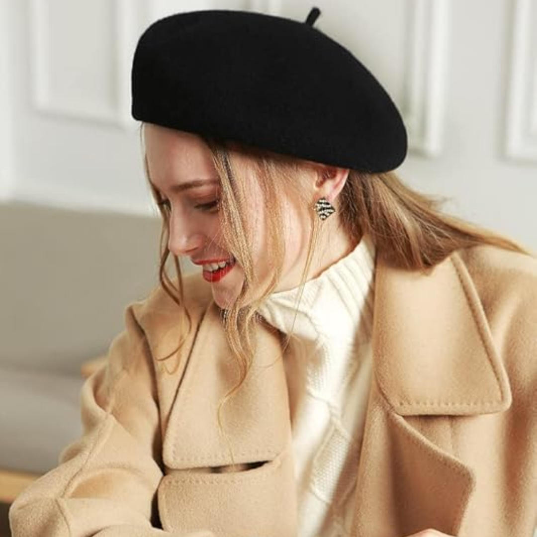 Dames Winter Baret met Polyester en Klassieke Zachte Textuur