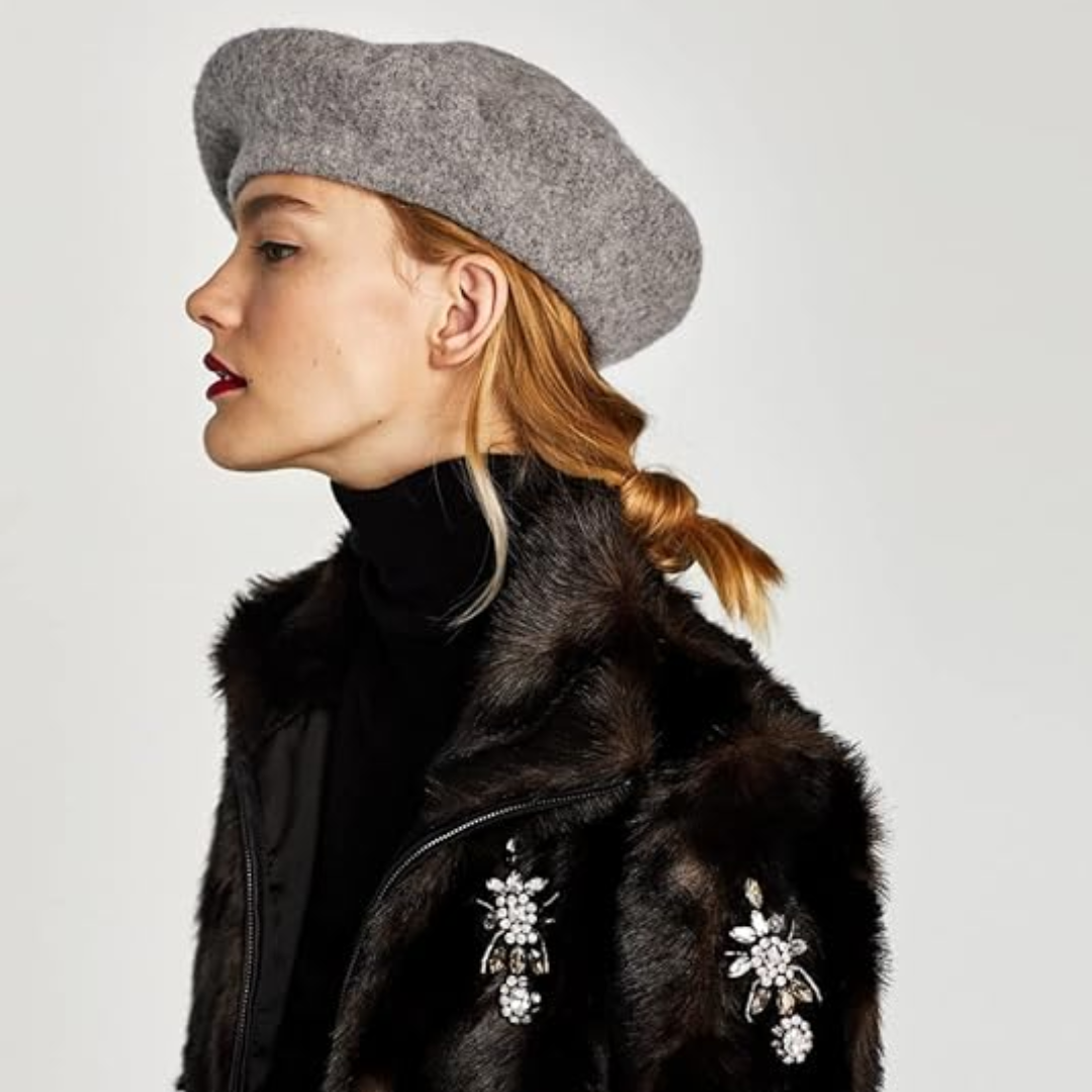 Dames Winter Baret met Polyester en Klassieke Zachte Textuur