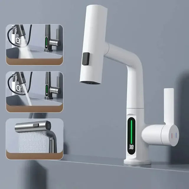 Keukenmengkraan Met Digitale Temperatuurweergave En Flexibele Uitloop