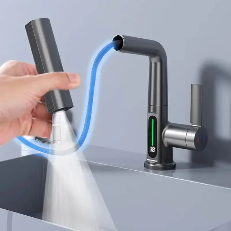 Keukenmengkraan Met Digitale Temperatuurweergave En Flexibele Uitloop