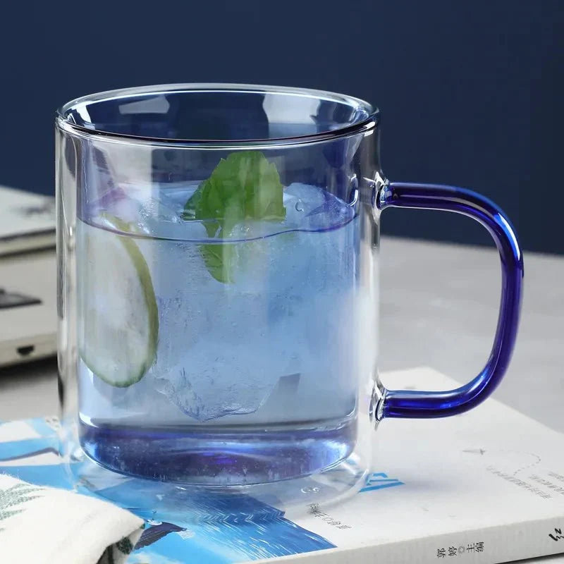 Dubbelwandige Glazen Koffiemok Met Luxe Isolatie En Ergonomisch Ontwerp