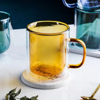 Dubbelwandige Glazen Koffiemok Met Luxe Isolatie En Ergonomisch Ontwerp