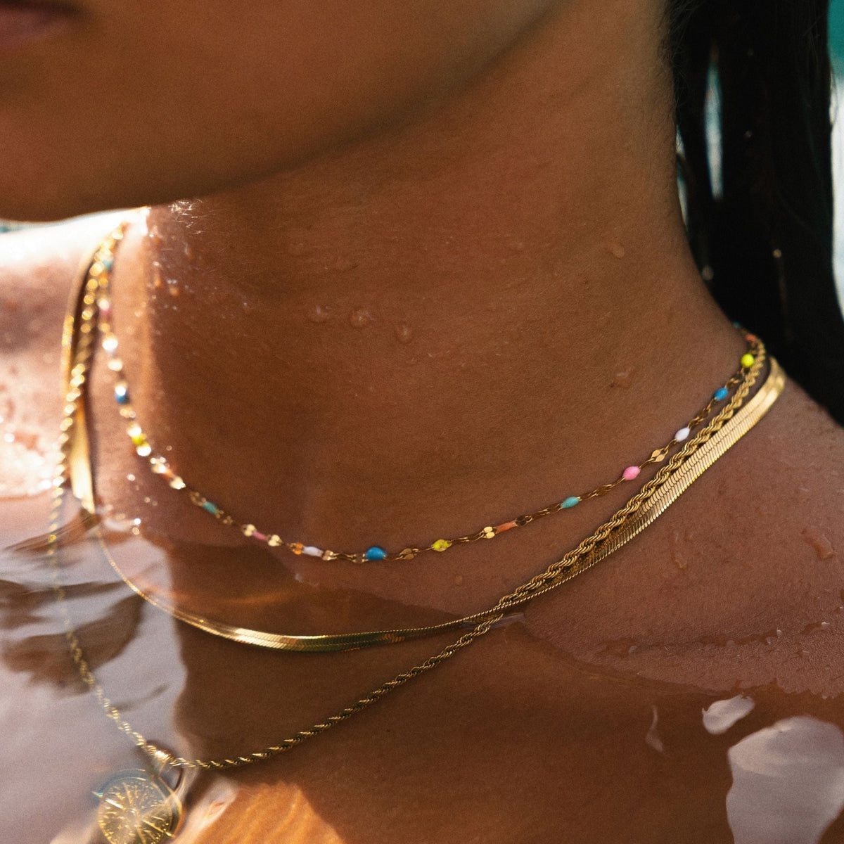 Choker met Minimalistische Ovale Details en Verlengkettinkje