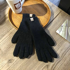 Handschoenen van Wol met Ribboorden en Touchscreenfunctie