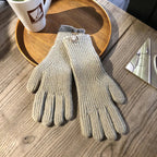 Handschoenen van Wol met Ribboorden en Touchscreenfunctie