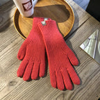 Handschoenen van Wol met Ribboorden en Touchscreenfunctie