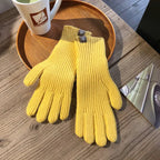 Handschoenen van Wol met Ribboorden en Touchscreenfunctie