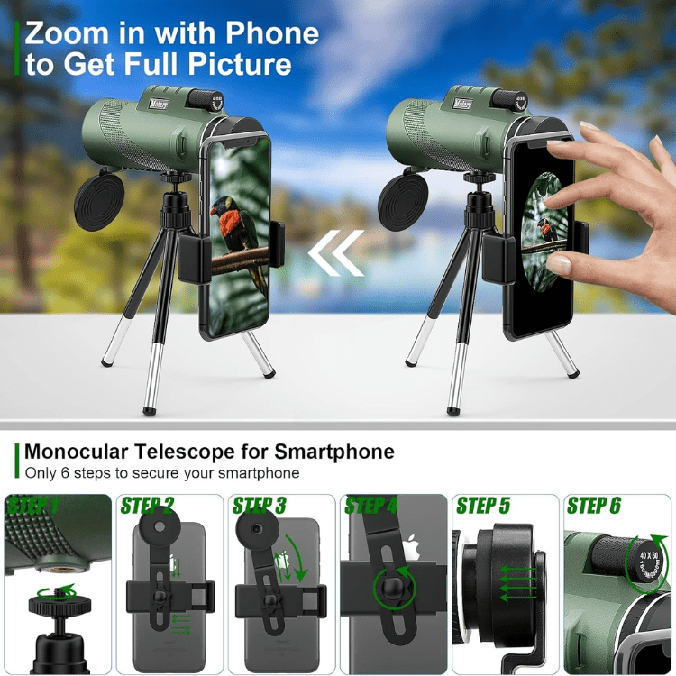 Compact Monoculair met HD-Lens voor Wandelen, Natuur en Reizen