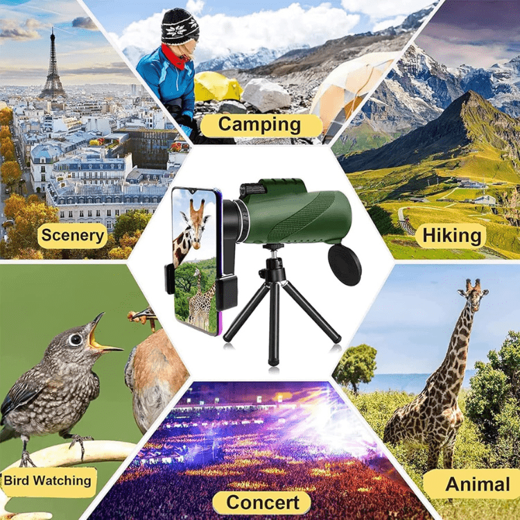 Compact Monoculair met HD-Lens voor Wandelen, Natuur en Reizen