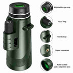Compact Monoculair met HD-Lens voor Wandelen, Natuur en Reizen