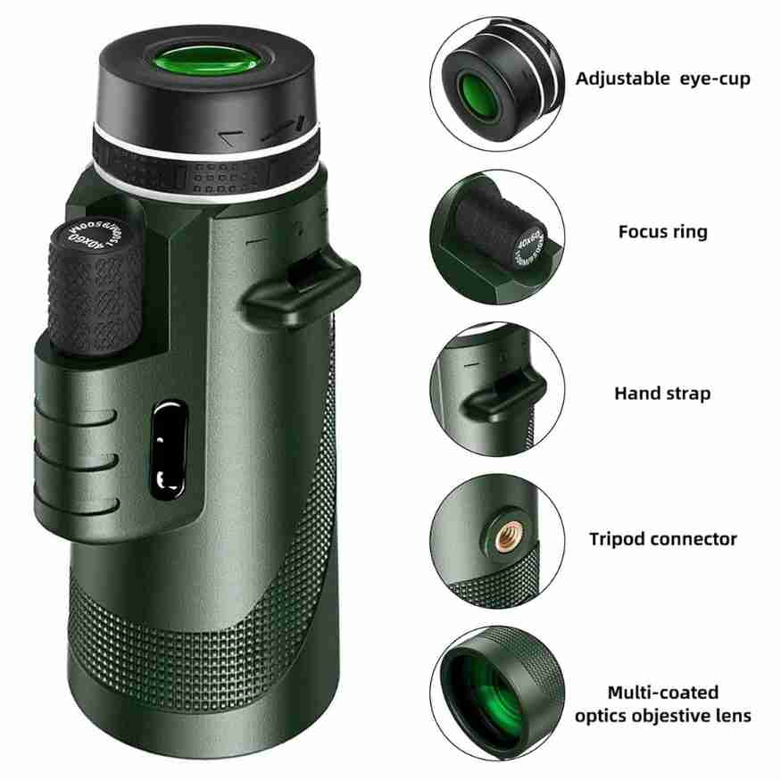 Compact Monoculair met HD-Lens voor Wandelen, Natuur en Reizen