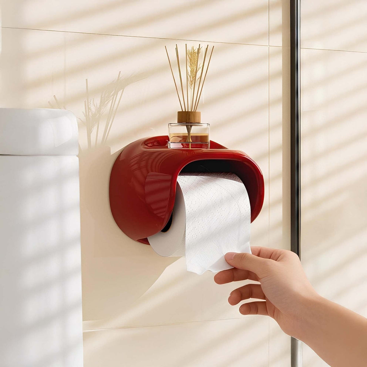 Retro Toiletrolhouder Met Hoogglanzende Afwerking Voor Een Stijlvolle En Opgeruimde Badkamer