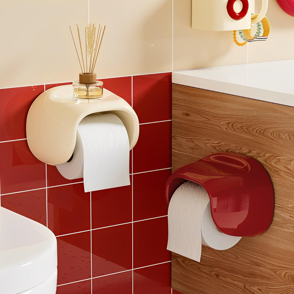 Retro Toiletrolhouder Met Hoogglanzende Afwerking Voor Een Stijlvolle En Opgeruimde Badkamer