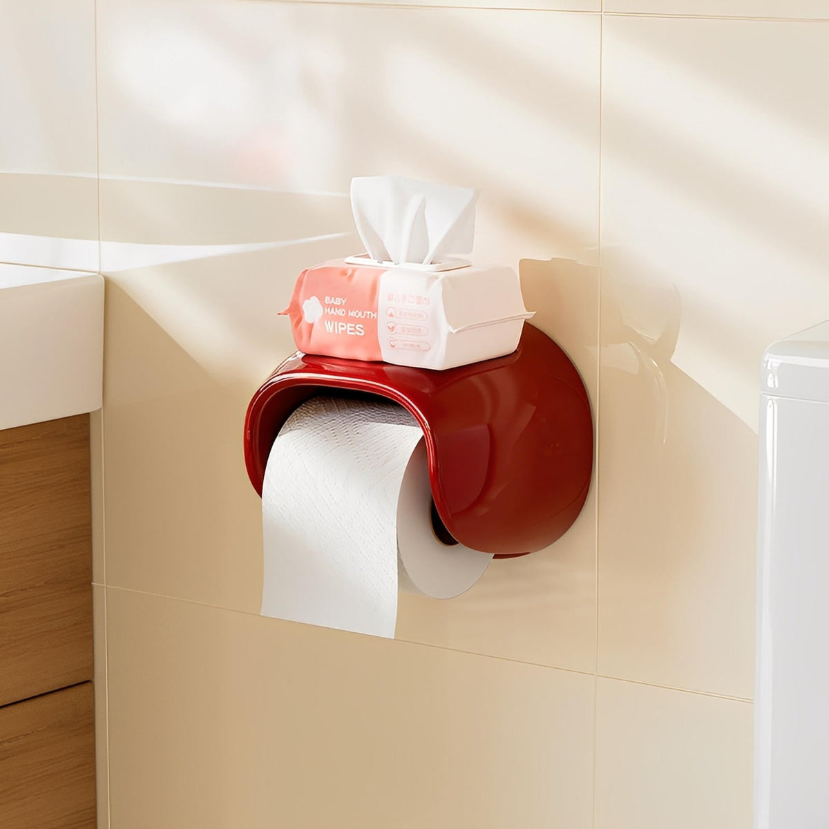 Retro Toiletrolhouder Met Hoogglanzende Afwerking Voor Een Stijlvolle En Opgeruimde Badkamer