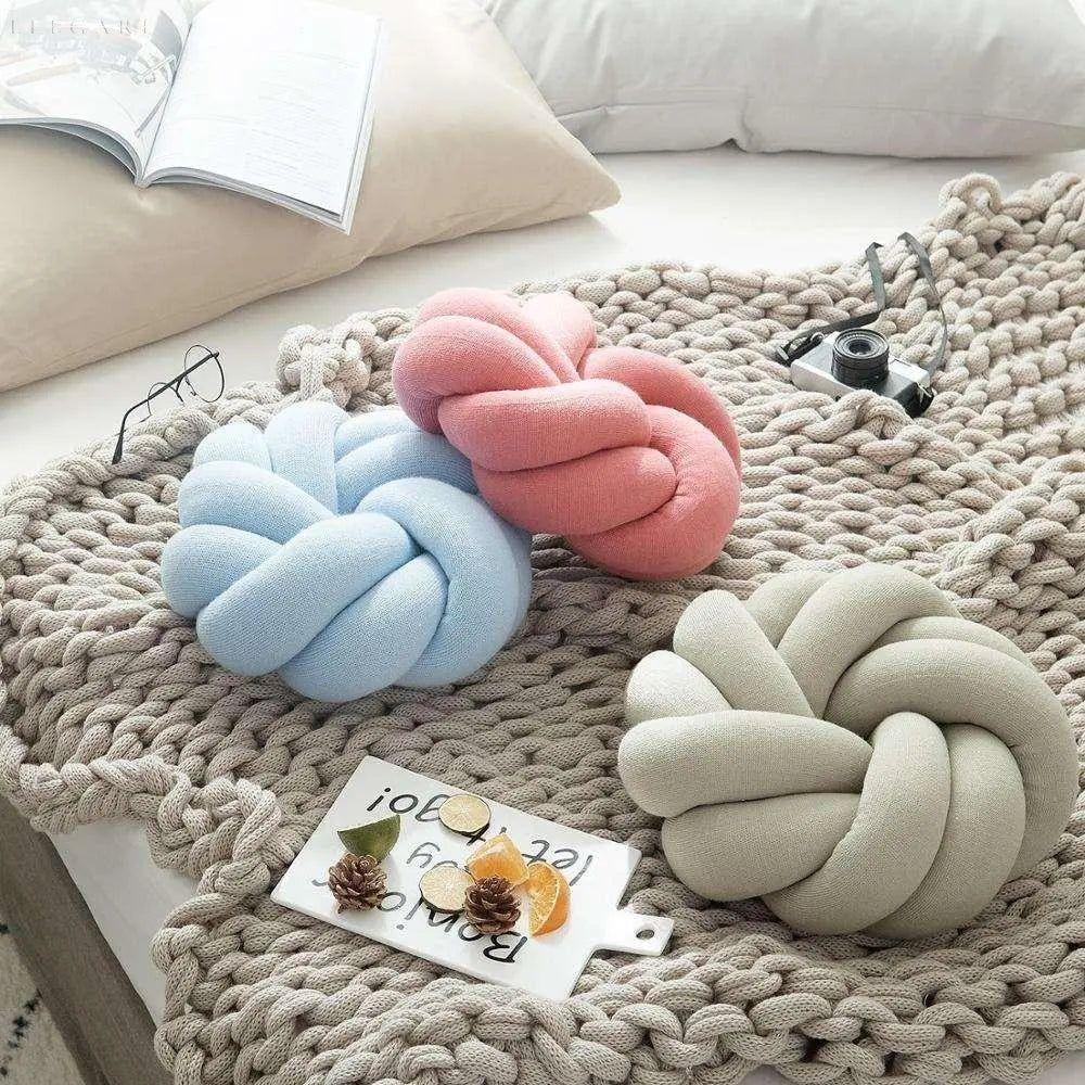 Decoratief Knoopkussen Met Zachte Pluche Afwerking