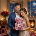 Decoratieve Bloemenbeer met Kristalaccenten en Lichtgewicht Kern voor Blijvende Presentatie