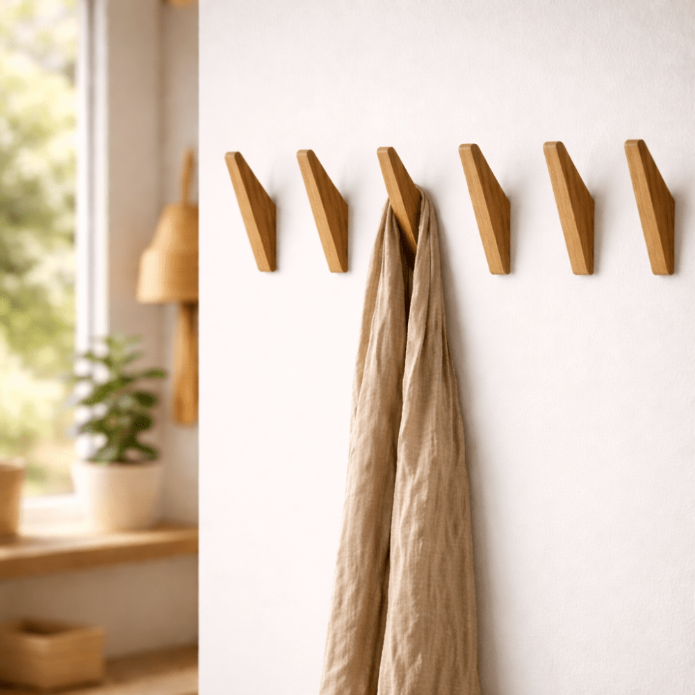 Houten Wandhaken met Bicolor Afwerking en Minimalistisch Ontwerp