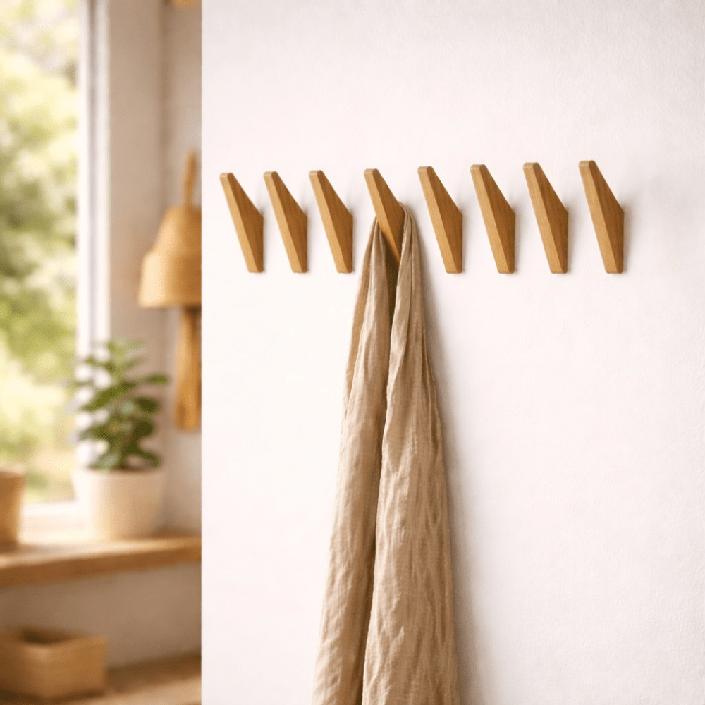 Houten Wandhaken met Bicolor Afwerking en Minimalistisch Ontwerp