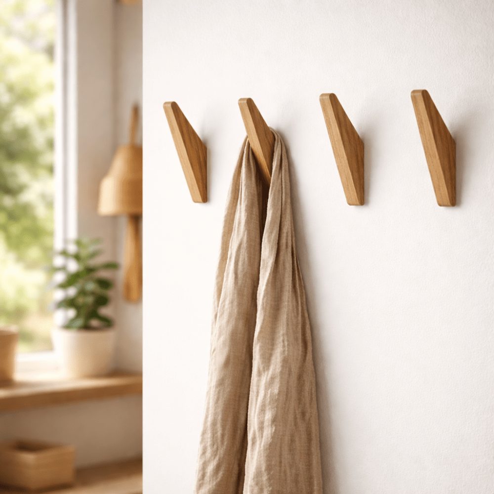 Houten Wandhaken met Bicolor Afwerking en Minimalistisch Ontwerp