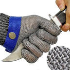 Snijbestendige Handschoenen met Flexibel Edelstaalweefsel en Verstelbare Polsband