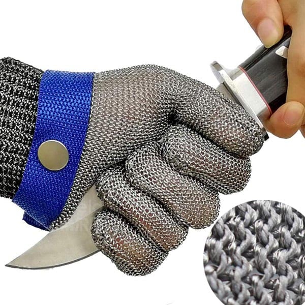 Snijbestendige Handschoenen met Flexibel Edelstaalweefsel en Verstelbare Polsband