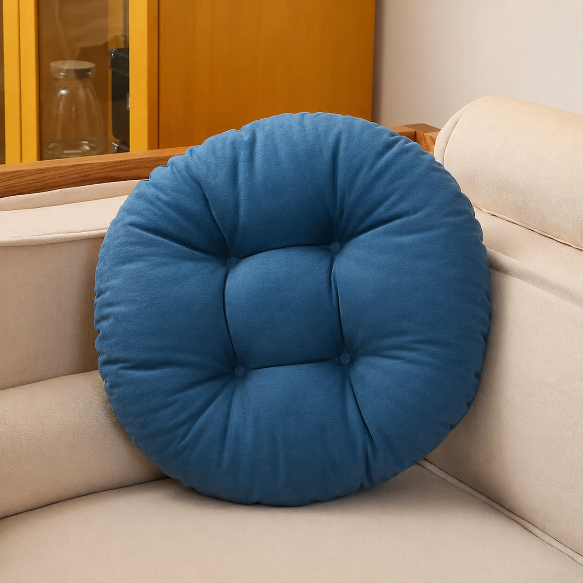 Japanse Futon Zitkussen met Dikke Pu‑Vulling voor Comfort op de Vloer
