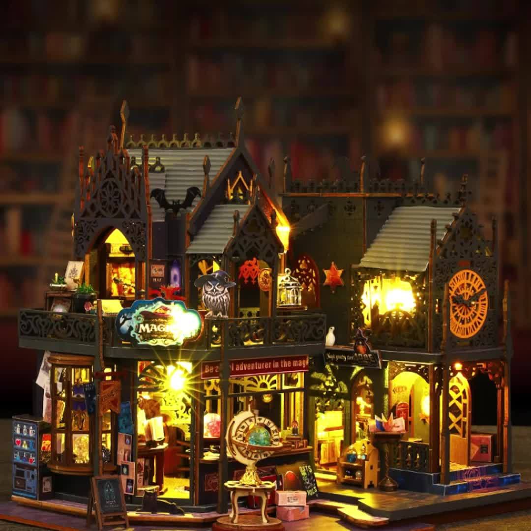 3D Houten Puzzelhuis Met LED Verlichting Voor Creatief Bouwplezier