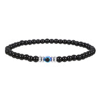 Kralenarmband van Steen met Oogmotief en Koordsluiting