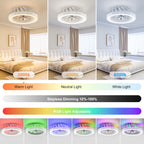 Plafondventilator met RGB LED-Verlichting en Dimbare Lamp voor Woonkamer
