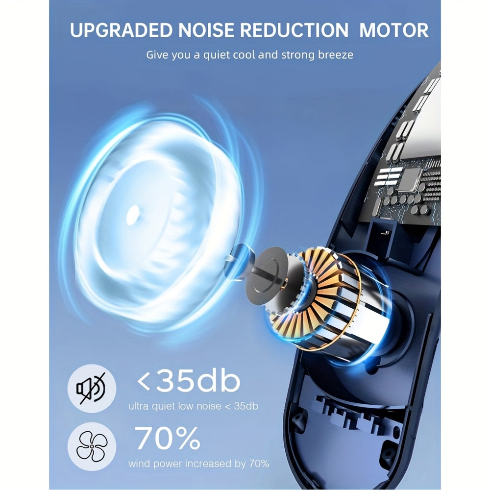 Draagbare Nekventilator met 360° Koeling en LED-Display voor Onderweg