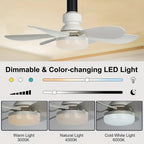 E27 plafondventilator met dimbare LED-lamp en afstandsbediening