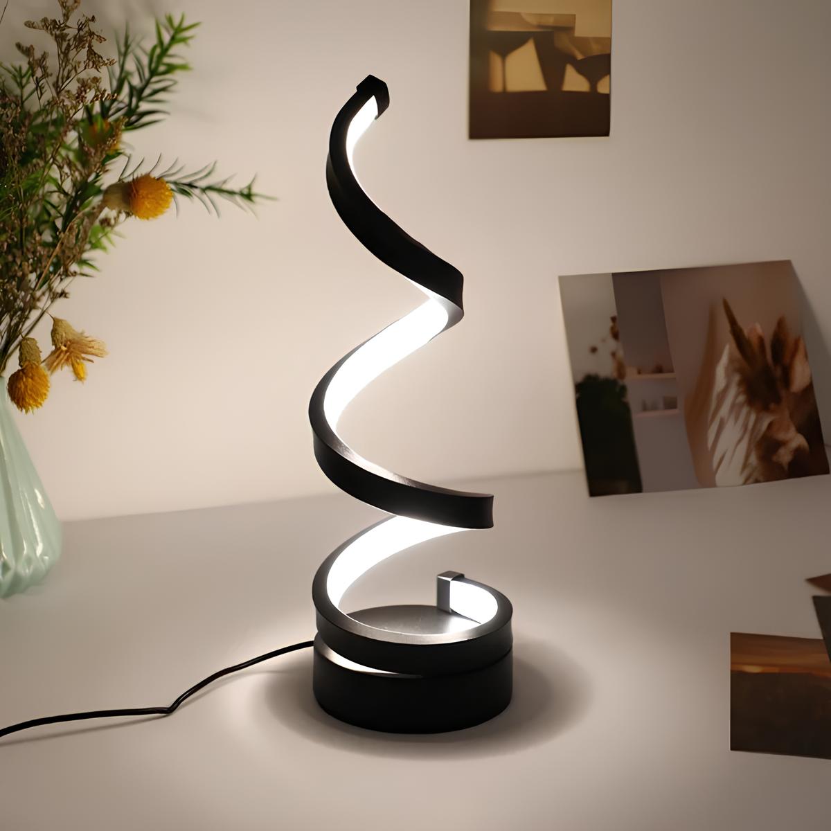 Spiraal LED Tafellamp met Dimbare Verlichting