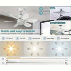 E27 plafondventilator met dimbare LED-lamp en afstandsbediening