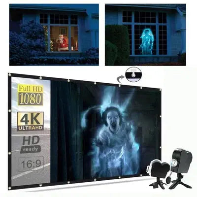Vintage Holografische Halloween Projector Met Projectiescherm Voor Griezelige Decoraties