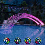 Zwembadfontein met Solar LED‑Verlichting en Verstelbare Waterbogen