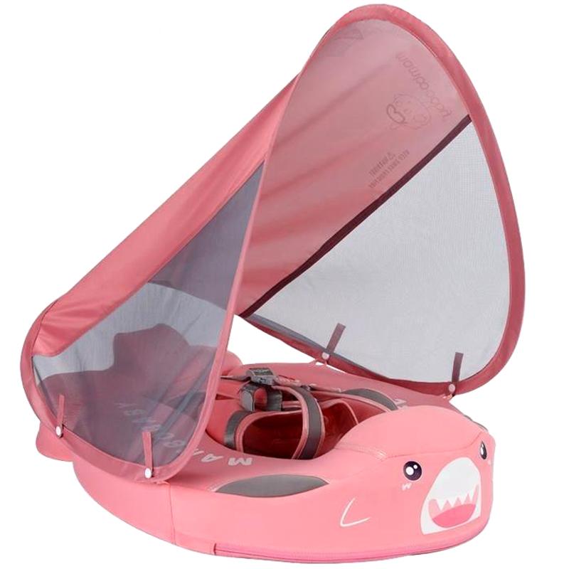 Baby Zwemband met UV‑Luifel en Comfortabele Ondersteuning