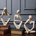 Abstract Beeldhouwwerk Van Een Denkende Figuur