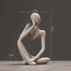 Abstract Beeldhouwwerk Van Een Denkende Figuur