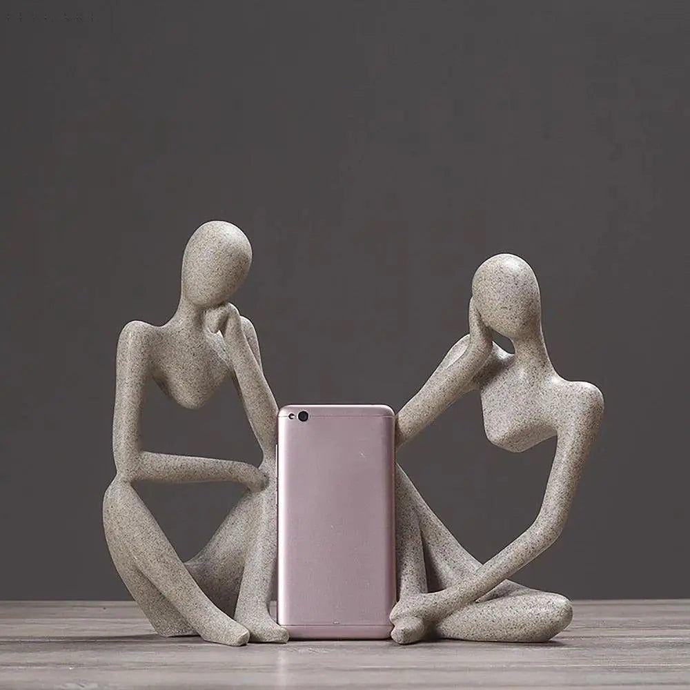 Abstract Beeldhouwwerk Van Een Denkende Figuur