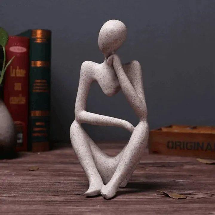 Abstract Beeldhouwwerk Van Een Denkende Figuur